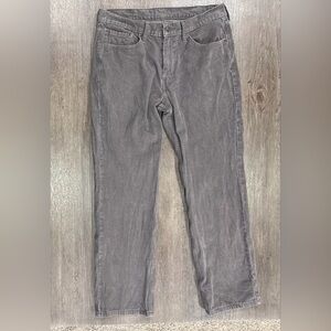 Levis Jeans Mens 33x30 Gray Corduroy 514 Straight American White Tab Pants